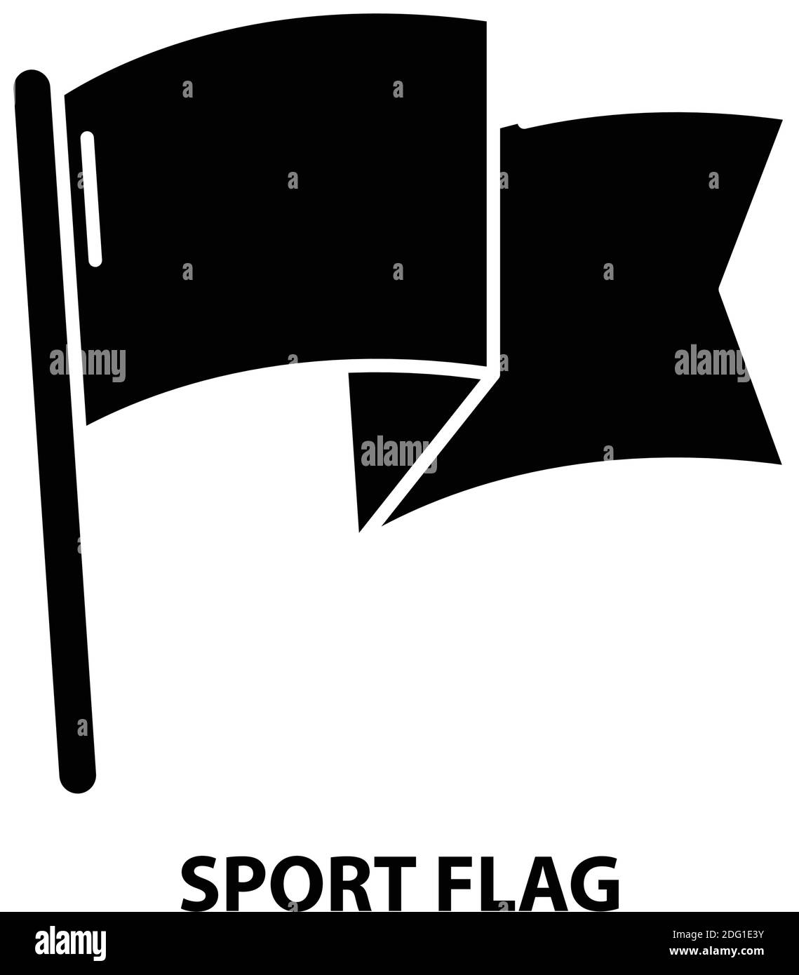 sport flag icon, black vector sign with editable strokes, concept symbol illustration Stock