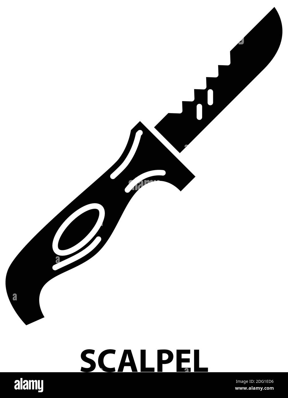 scalpel icon, black vector sign with editable strokes, concept illustration Stock Vector