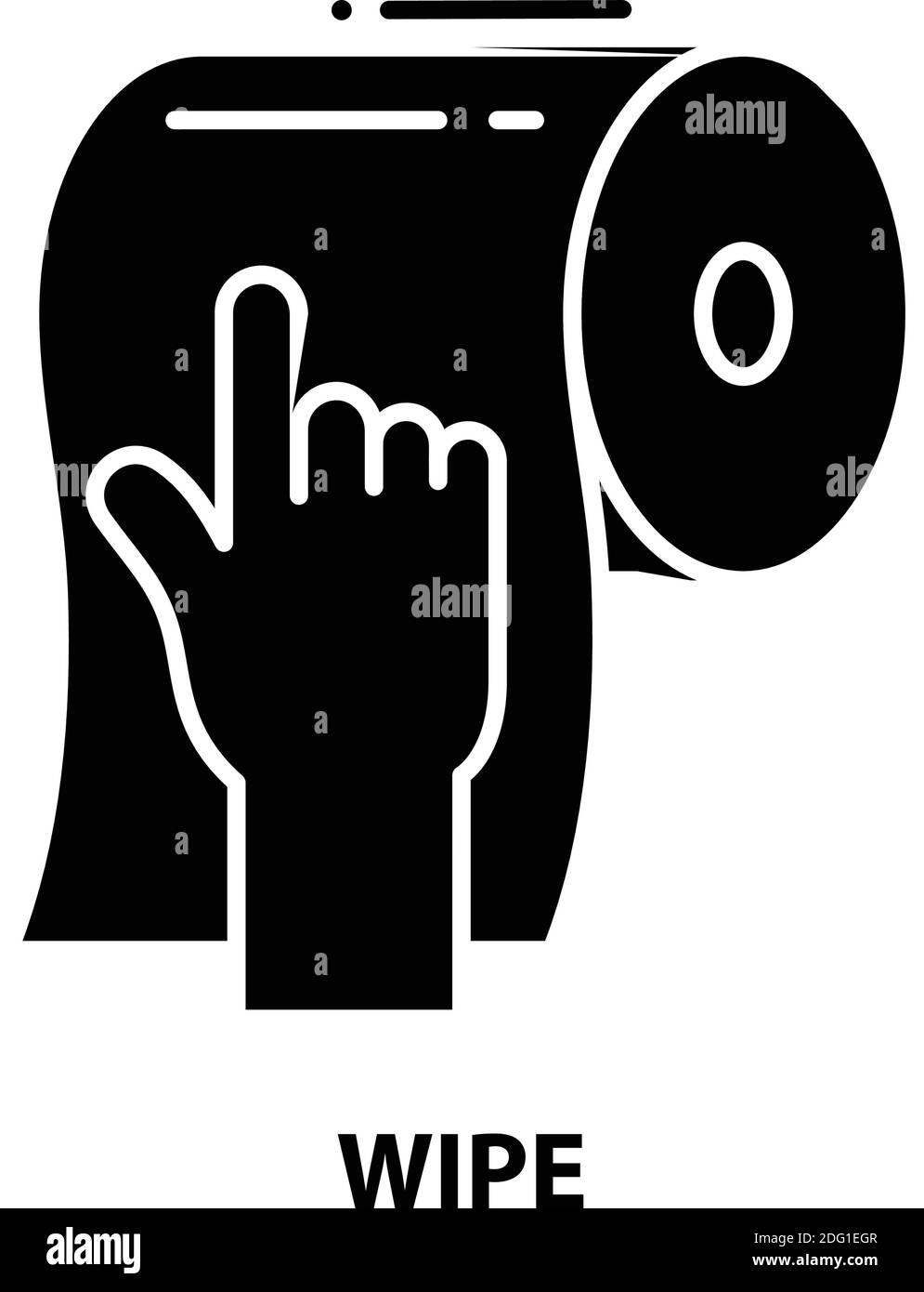 wipe icon, black vector sign with editable strokes, concept illustration Stock Vector