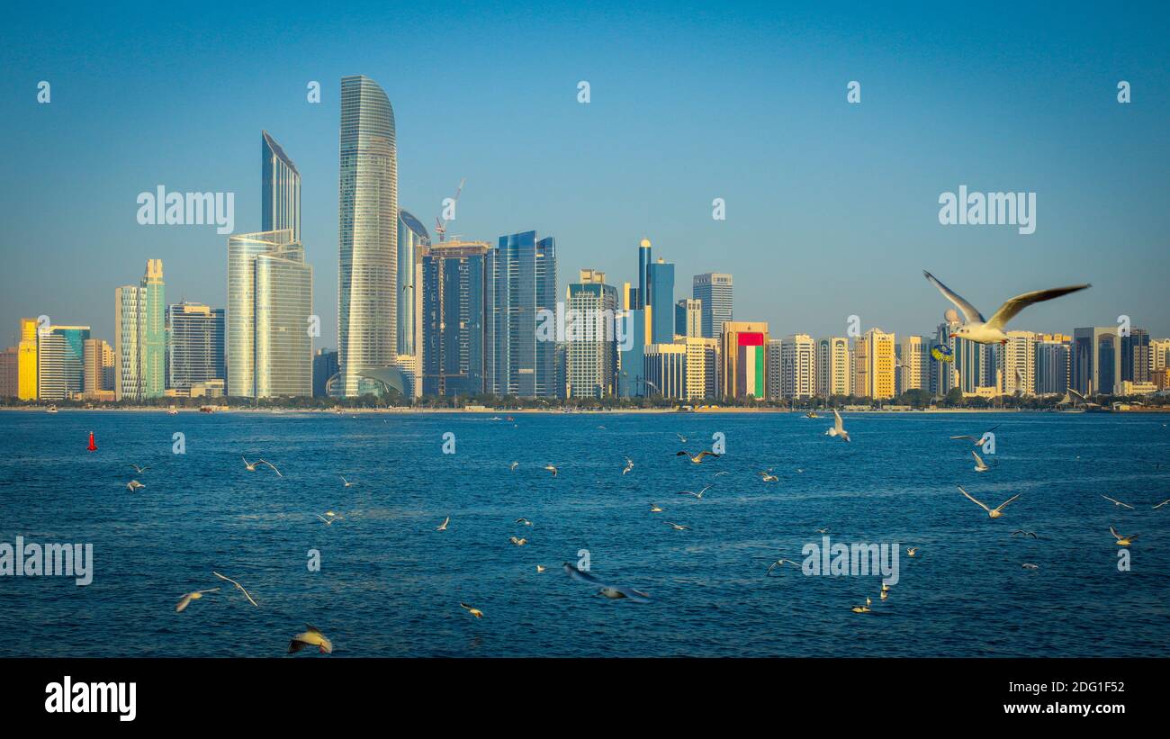 View of abu dhabi united arab emirates the capital city of uae stock