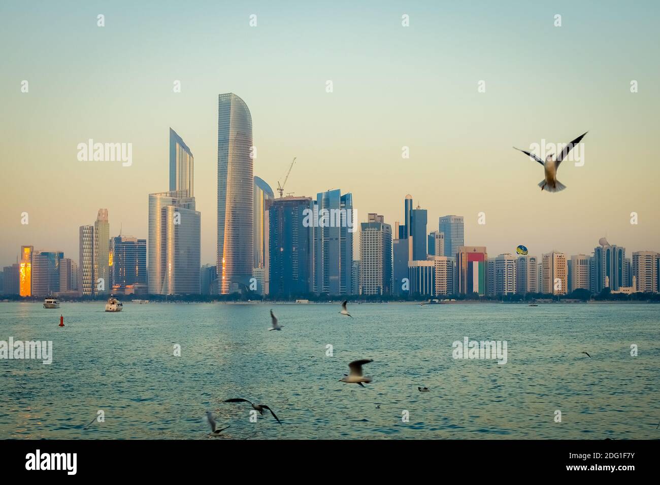 View of abu dhabi united arab emirates the capital city of uae stock