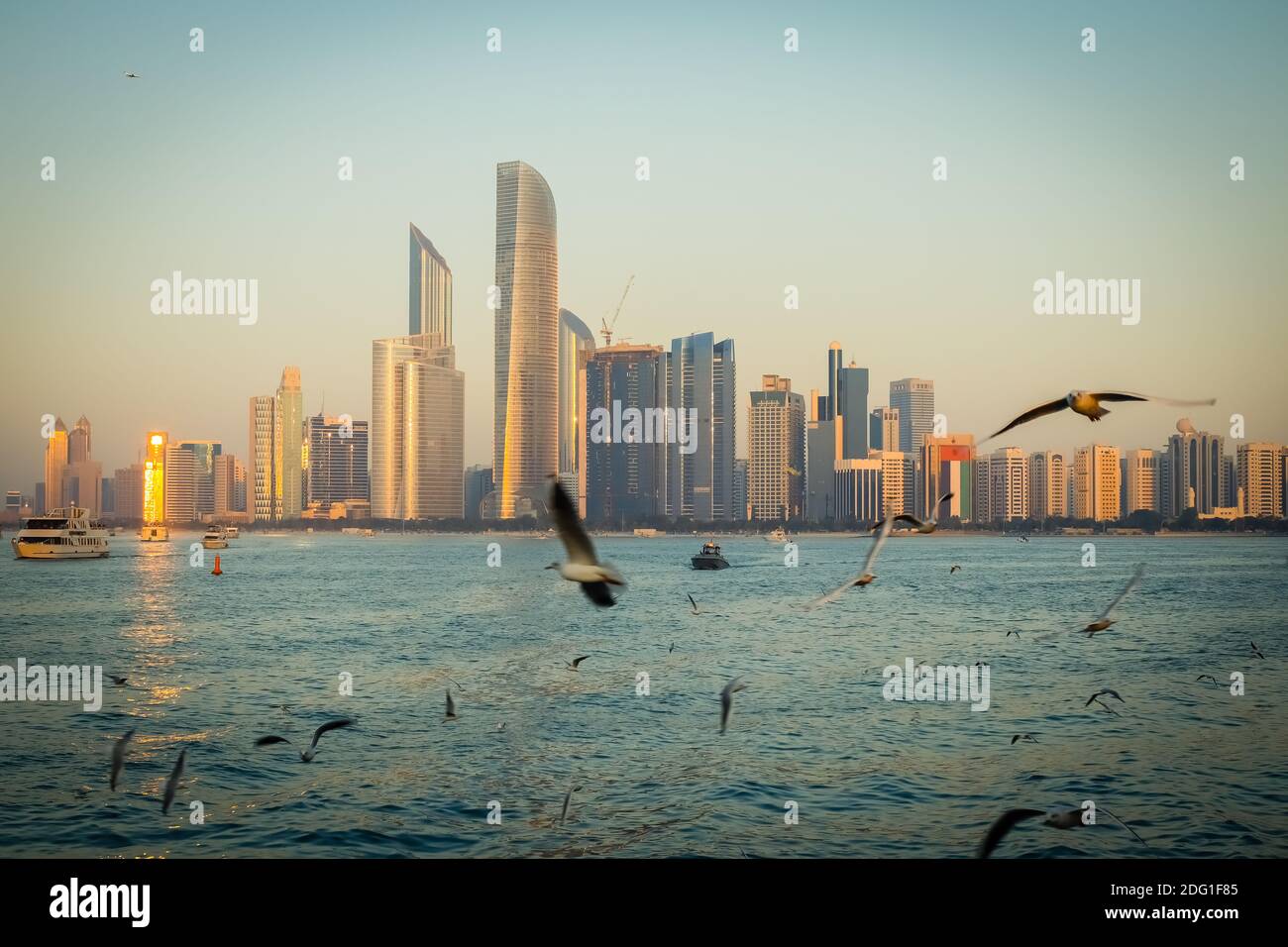 View of Abu Dhabi, United Arab Emirates, the capital city of UAE. Stock Photo