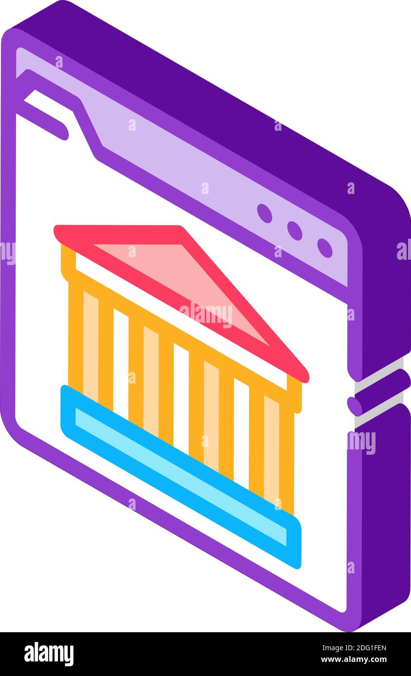 ancient building on web site isometric icon vector illustration Stock ...