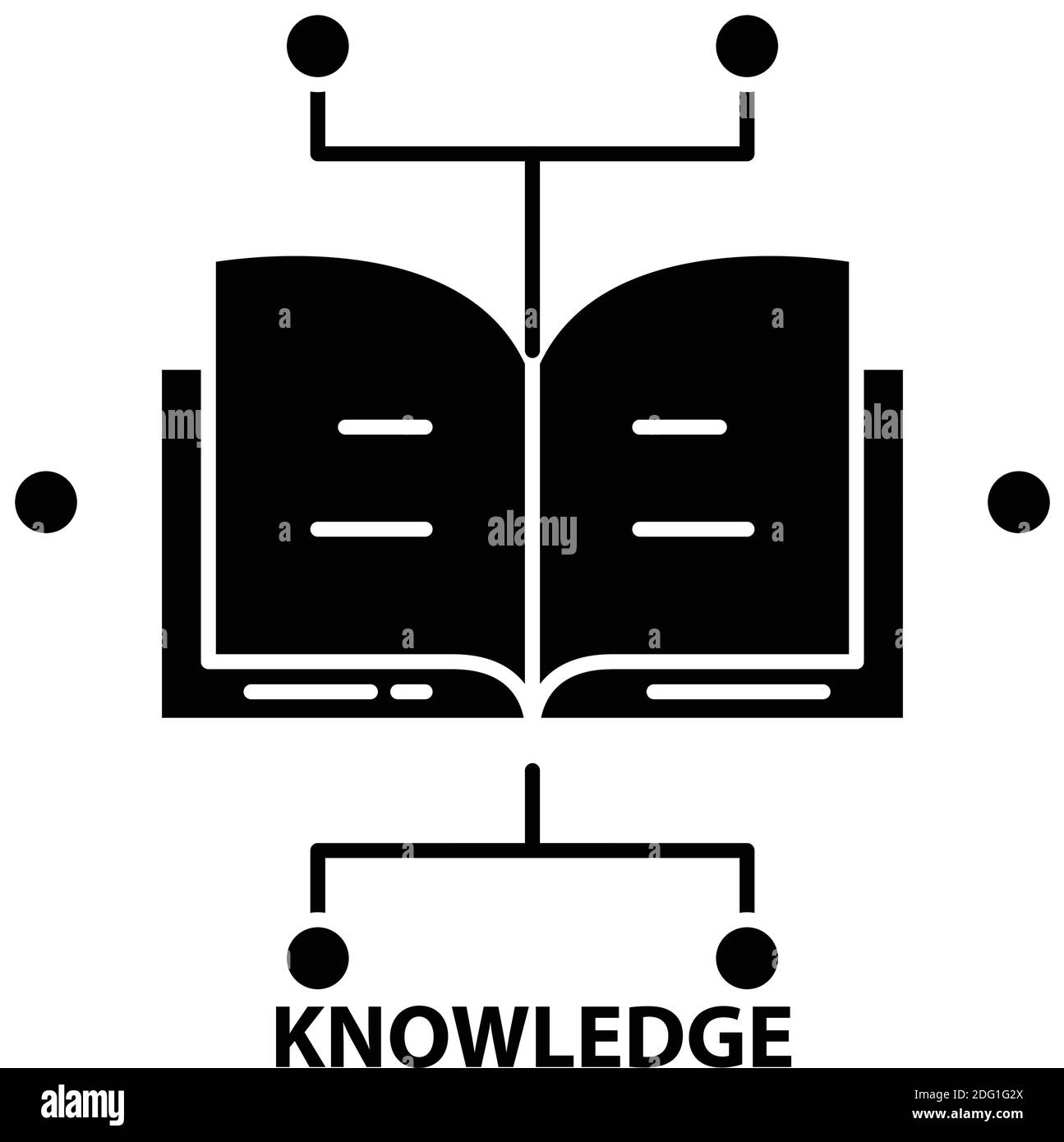 knowledge icon, black vector sign with editable strokes, concept ...