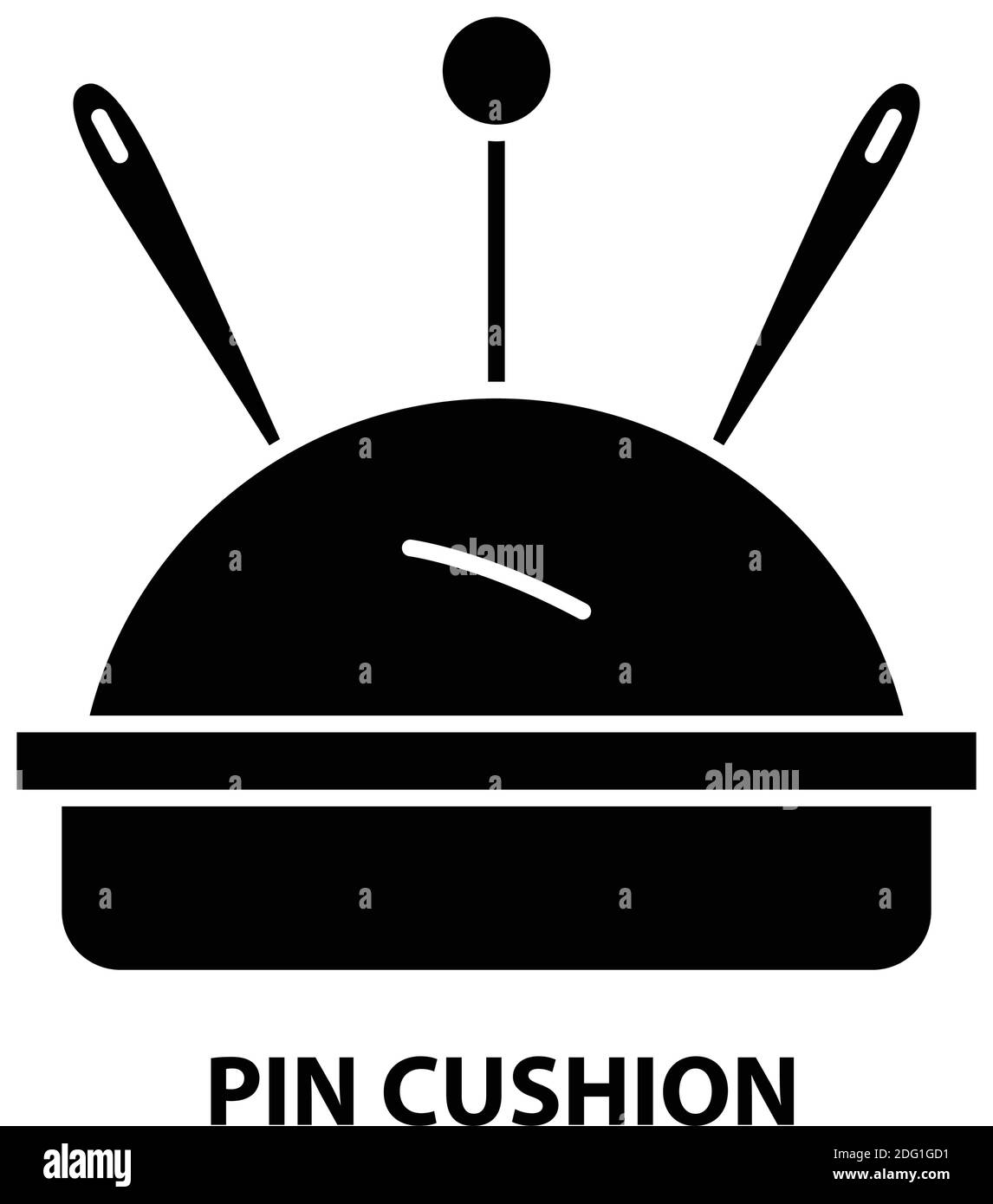 pin cushion icon, black vector sign with editable strokes, concept