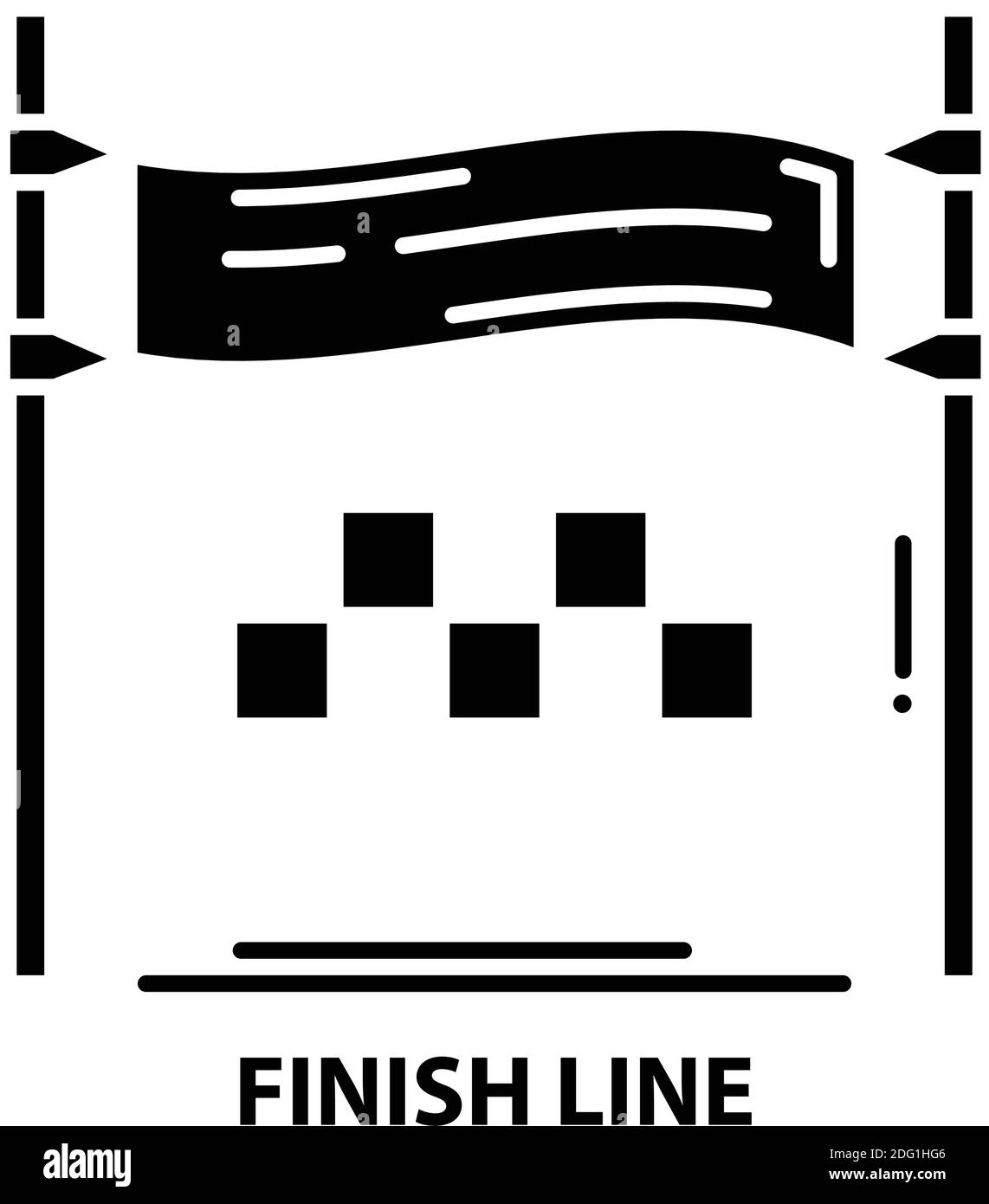 finish line icon, black vector sign with editable strokes, concept