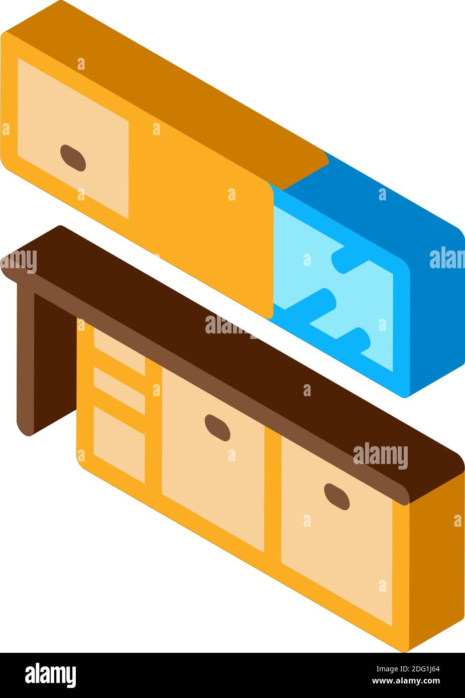 kitchen furniture isometric icon vector illustration color Stock Vector ...