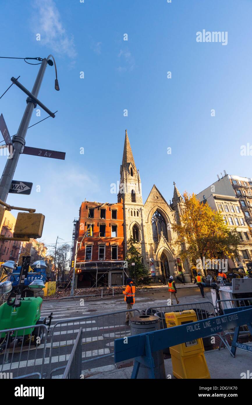 Middle Collegiate Church Destroyed In East Village Fire NYC Stock Photo