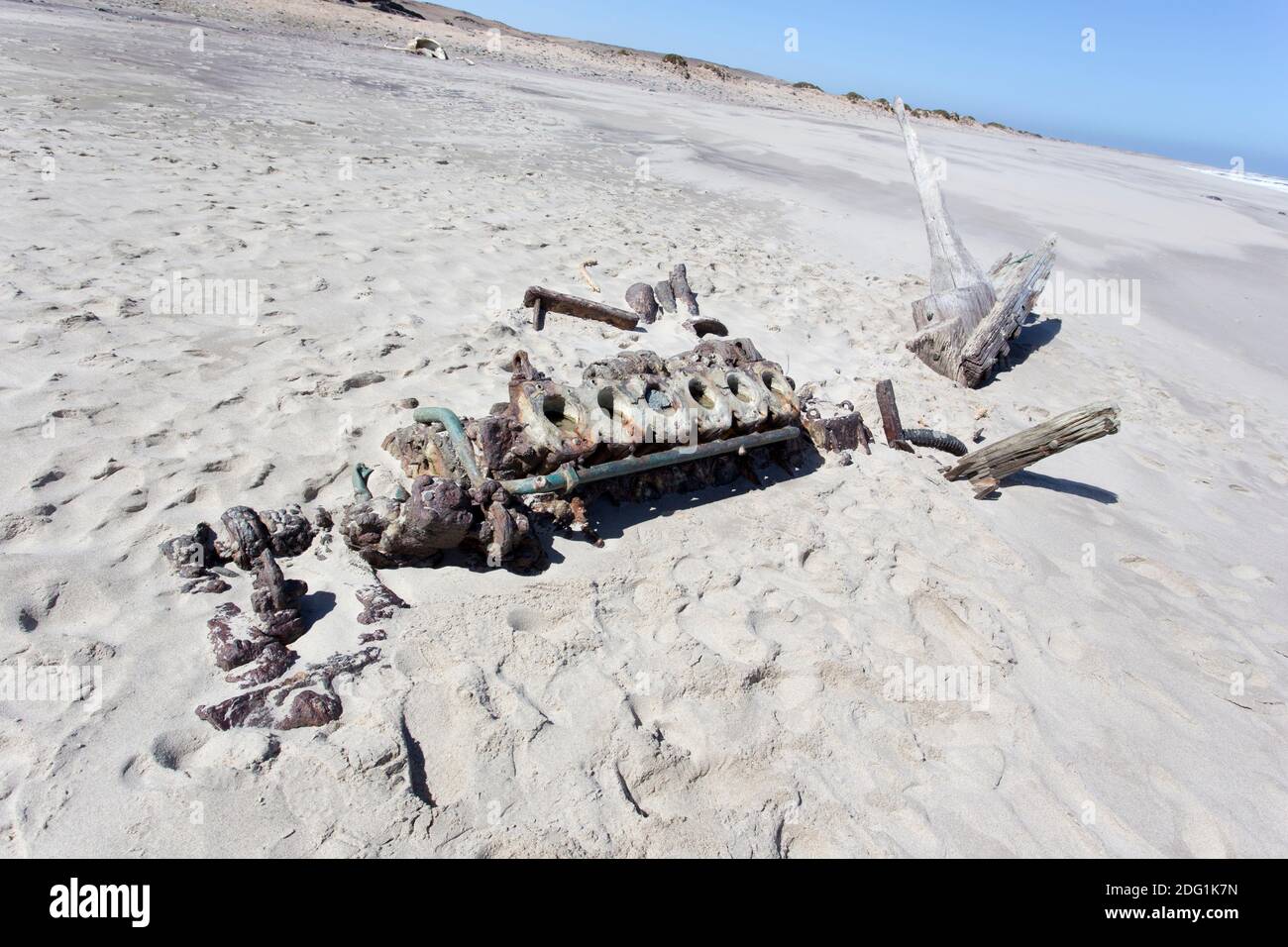Skeleton Coast, Namibia - August 10, 2018: view of a shipwreck in the ...