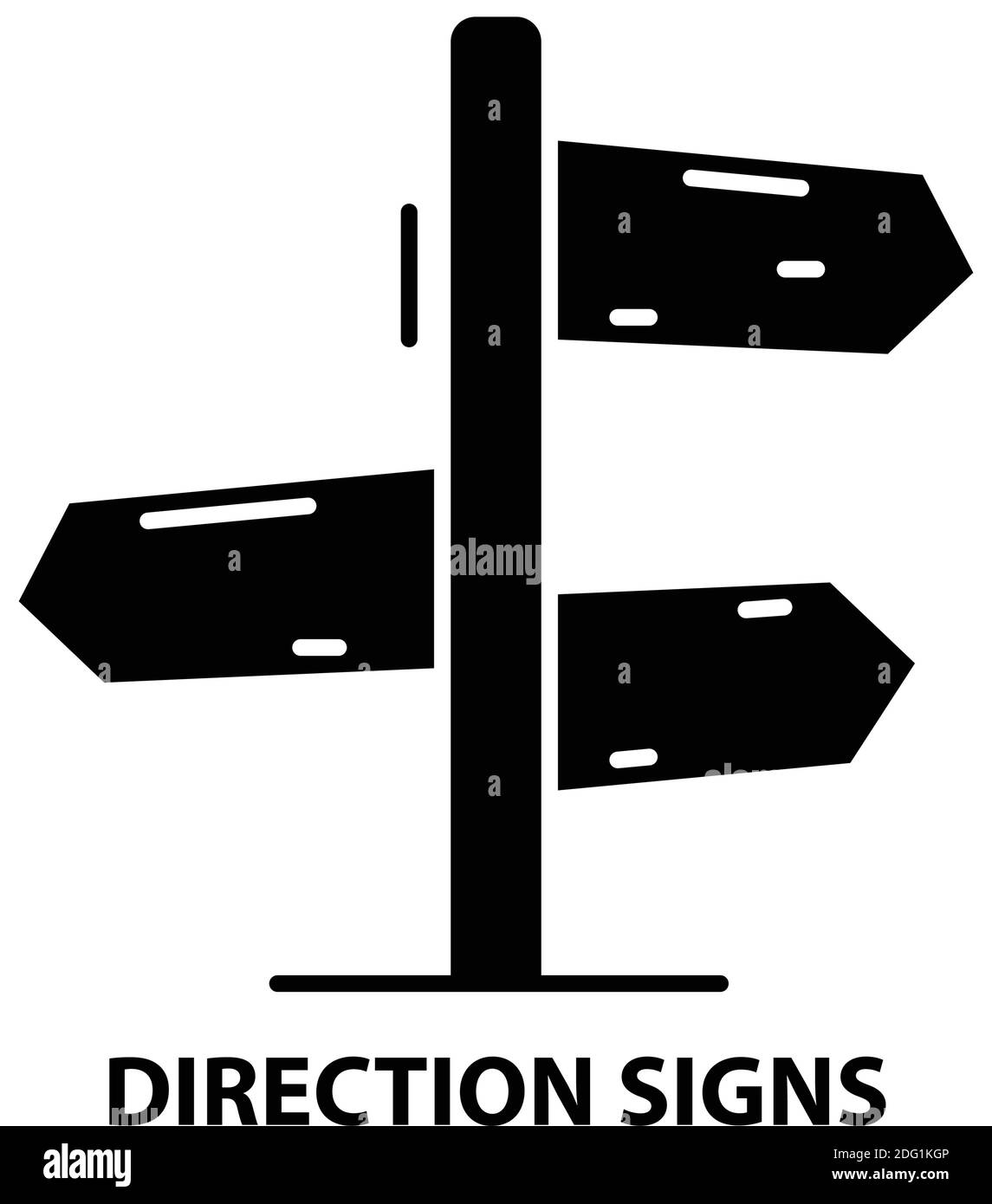 direction signs icon, black vector sign with editable strokes, concept illustration Stock Vector