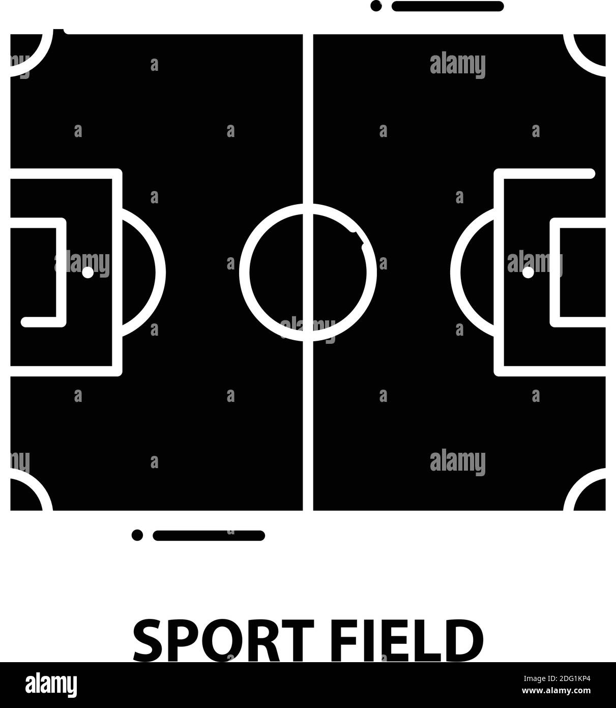 sport field icon, black vector sign with editable strokes, concept illustration Stock Vector