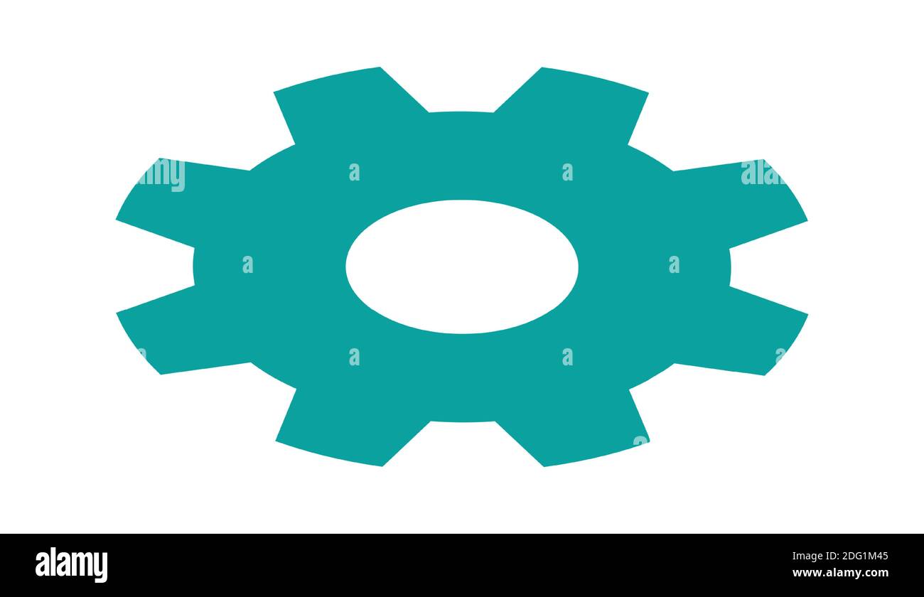 Gear isometric icon, mechanism element line art Stock Vector