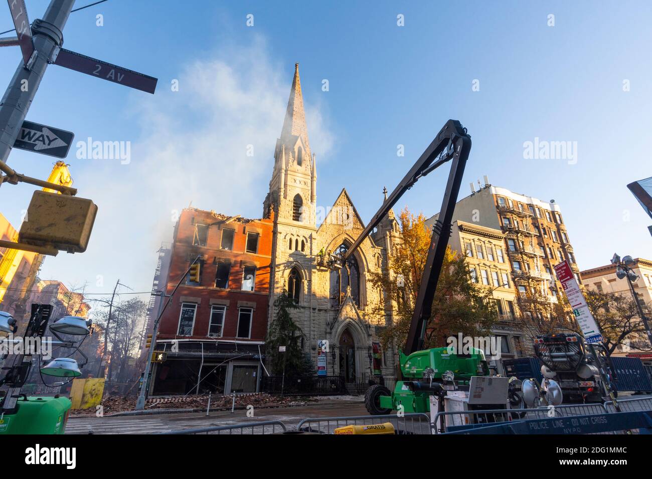 Middle Collegiate Church Destroyed In East Village Fire NYC Stock Photo