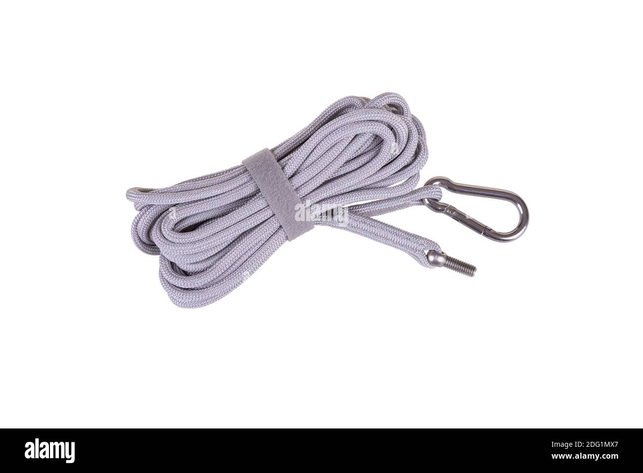 Safety rope for window cleaning robot securing isolated on white ...