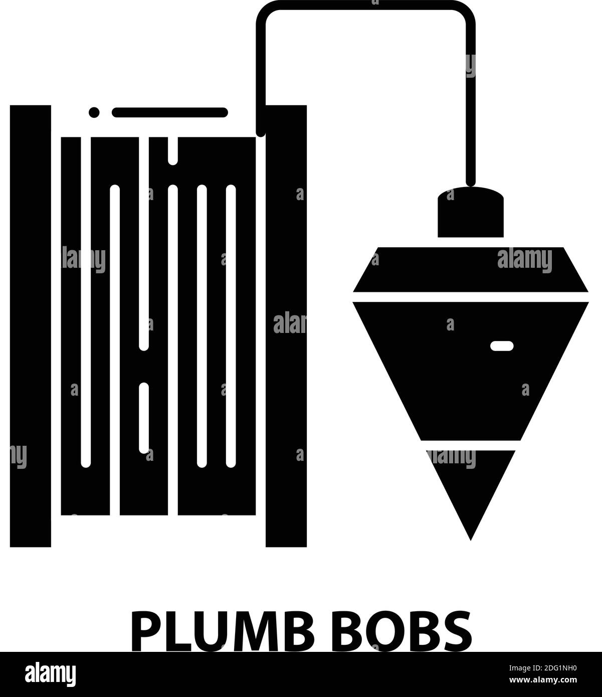 plumb bobs symbol icon, black vector sign with editable strokes