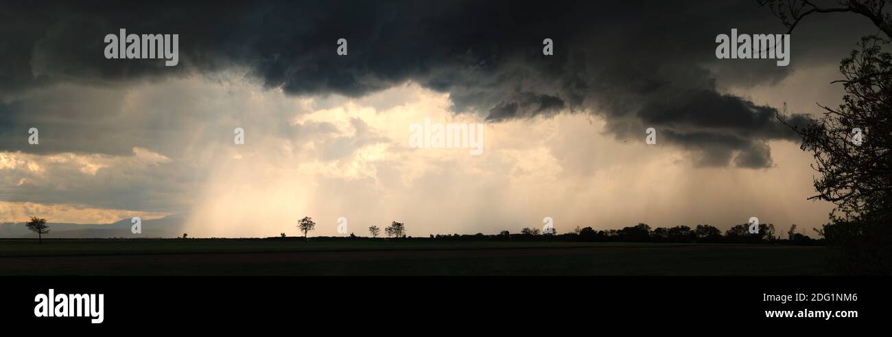 Thunderstorm panorama Stock Photo