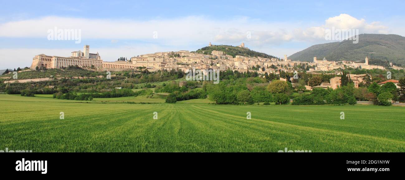 Panorama of Assisi Stock Photo