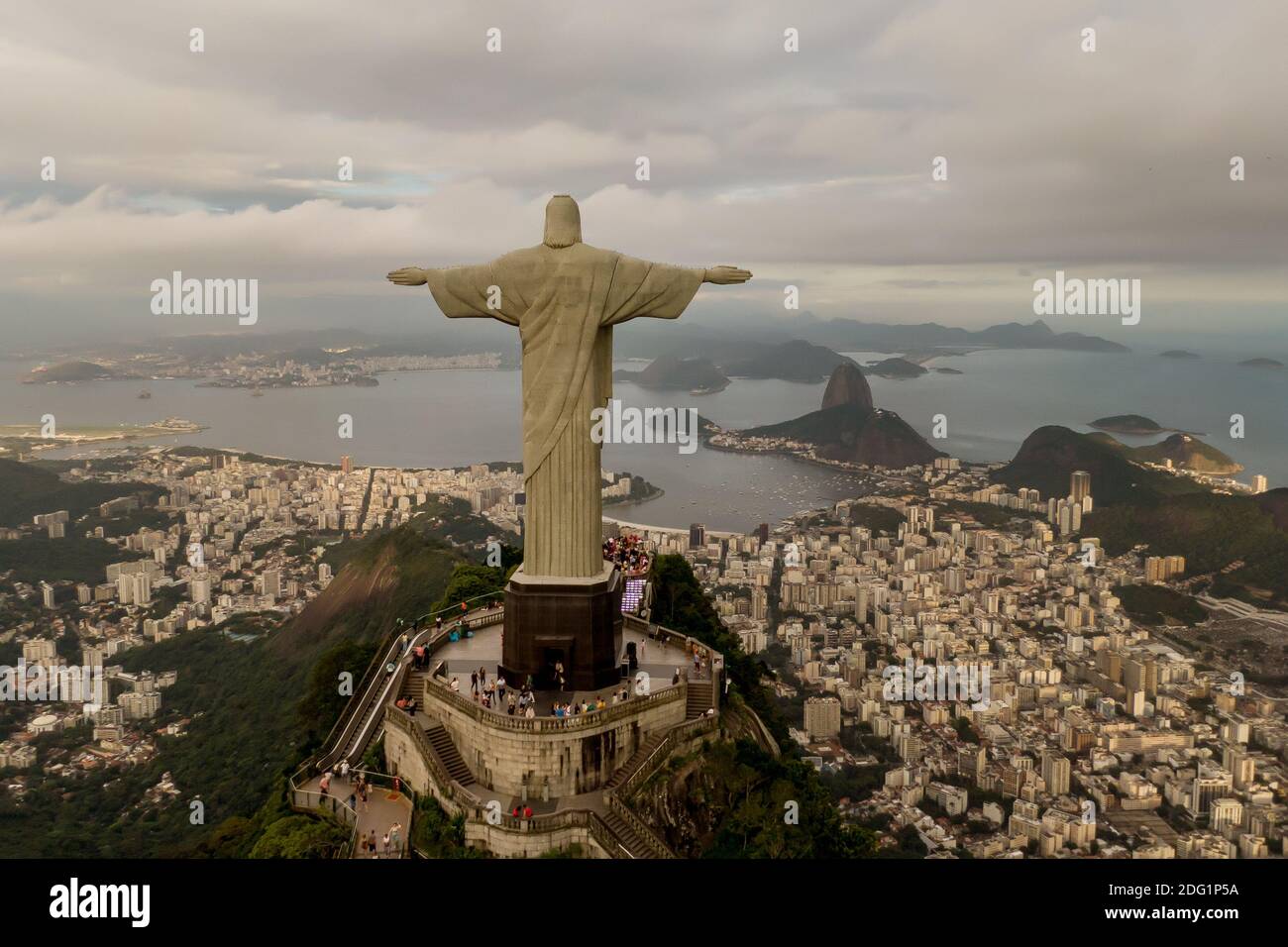 Rio De Janeiro Brazil 21 11 19 Aerial View Of Rio De Janeiro With Christ Redeemer Statue Stock Photo Alamy