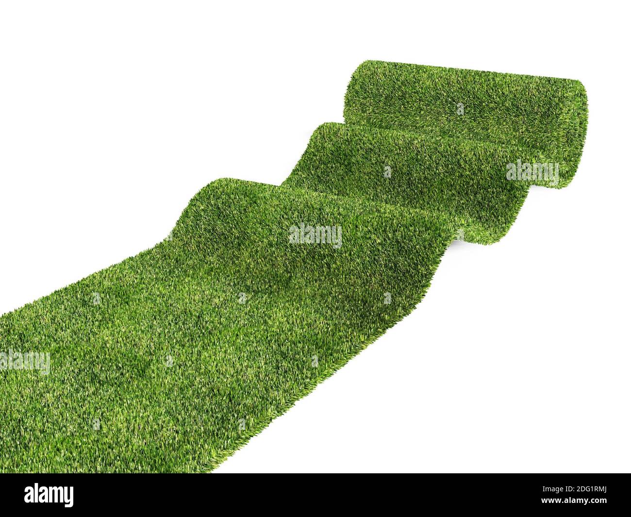 Rolling eco green carpet Stock Photo