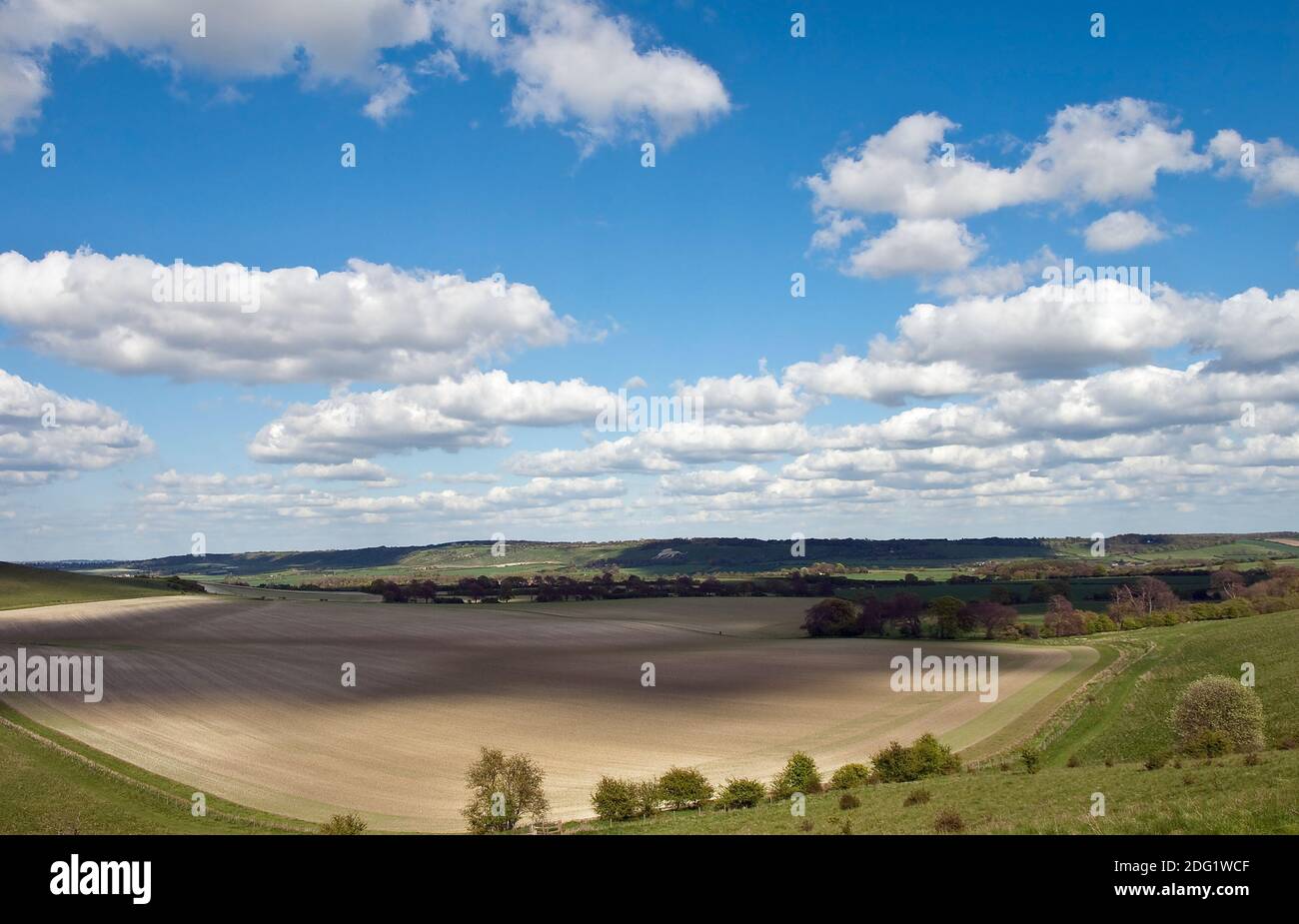The splendour of Hertfordshire looking east from the Ivinghoe Beacon Stock Photo