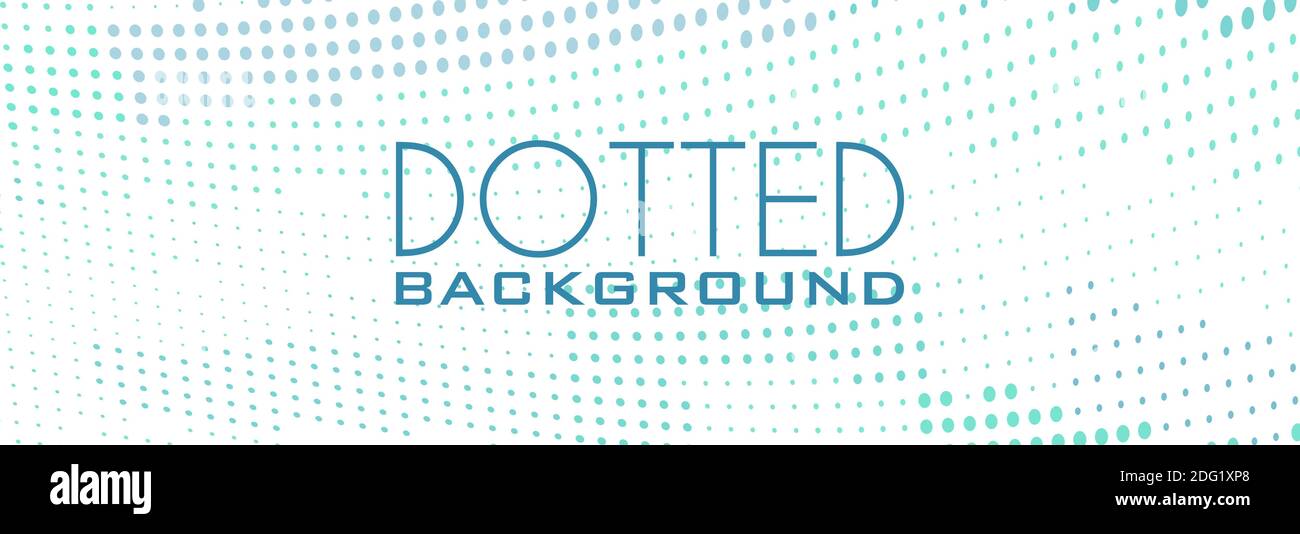Simple abstract dotted background in turquoise blue dots. Wide vector graphic pattern Stock Vector