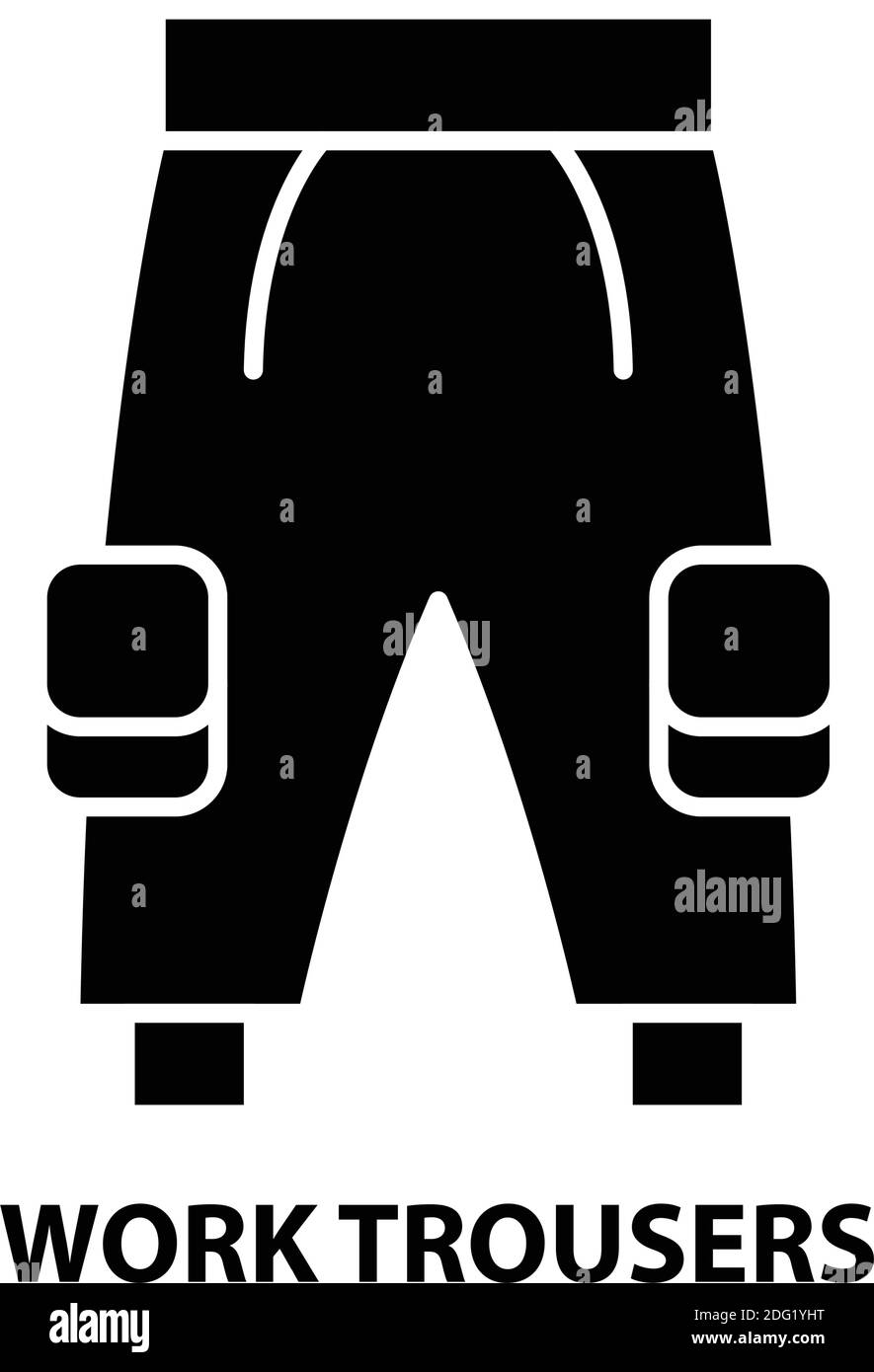 work trousers icon, black vector sign with editable strokes, concept illustration Stock Vector