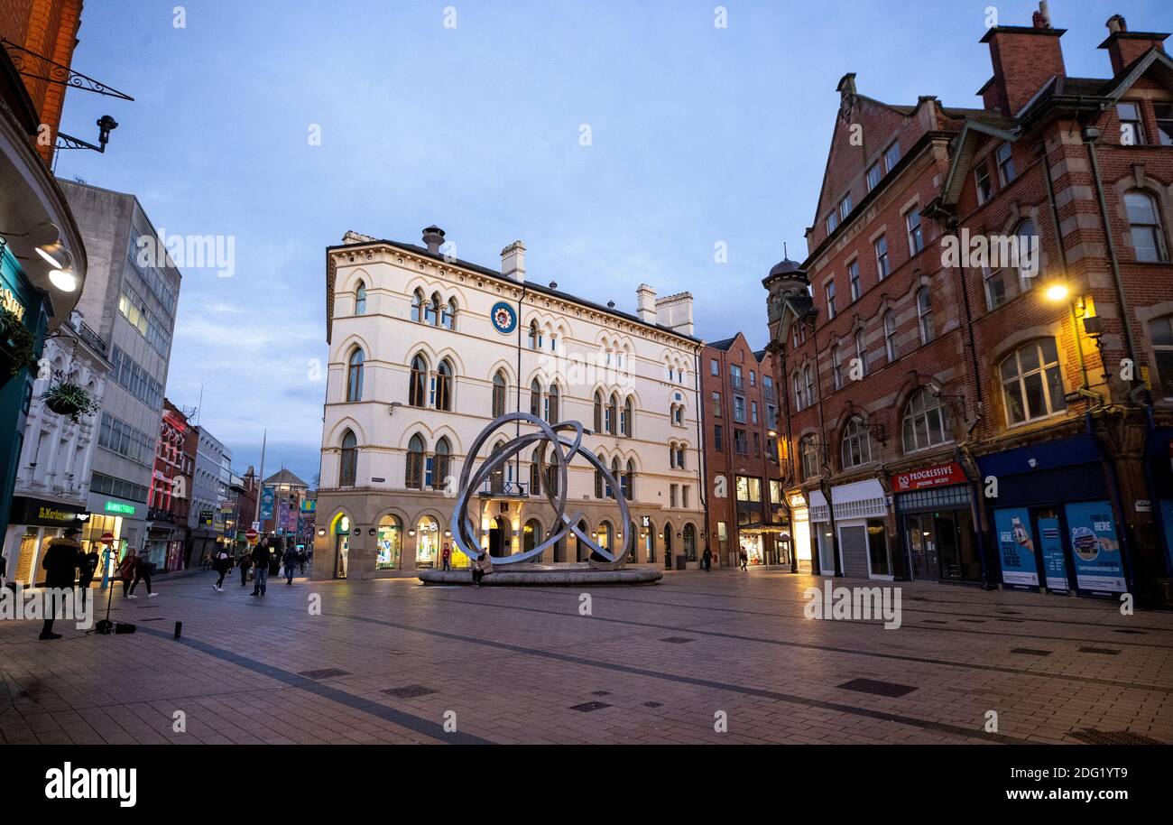 Cornmarket in the shopping district of Belfast City Centre. Stock Photo