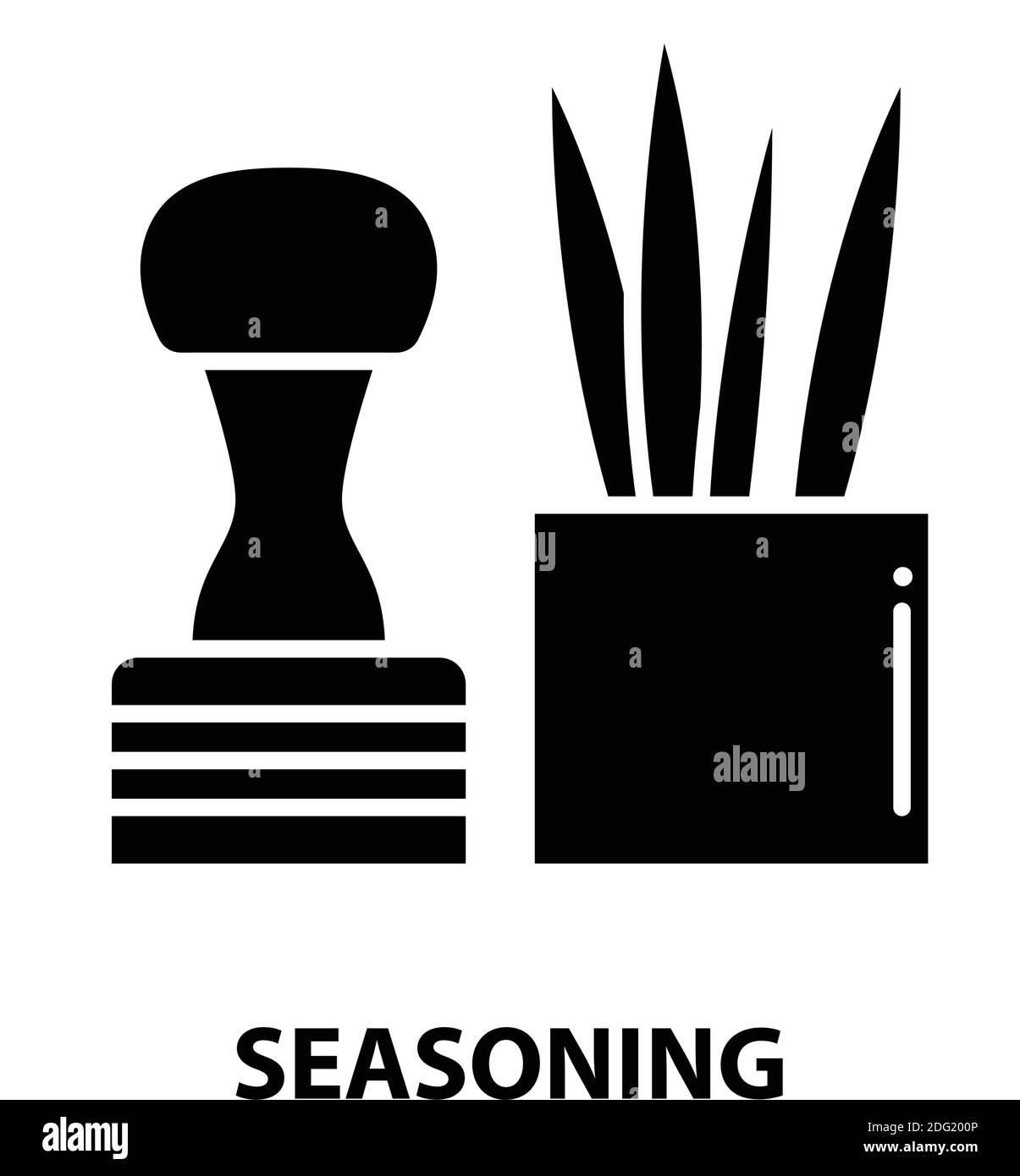 seasoning icon, black vector sign with editable strokes, concept symbol