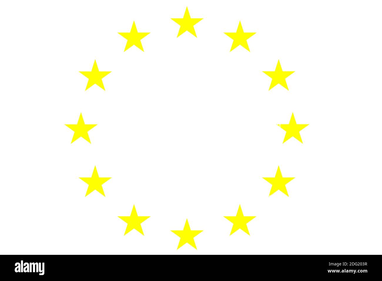 EU Sterne Kreis, Gold isoliert auf weiß Stock Photo