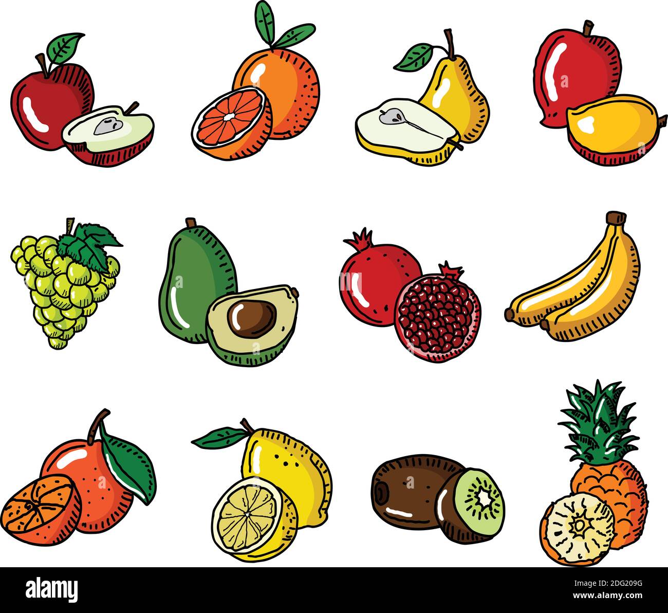 set fruits icons Stock Vector Image & Art - Alamy