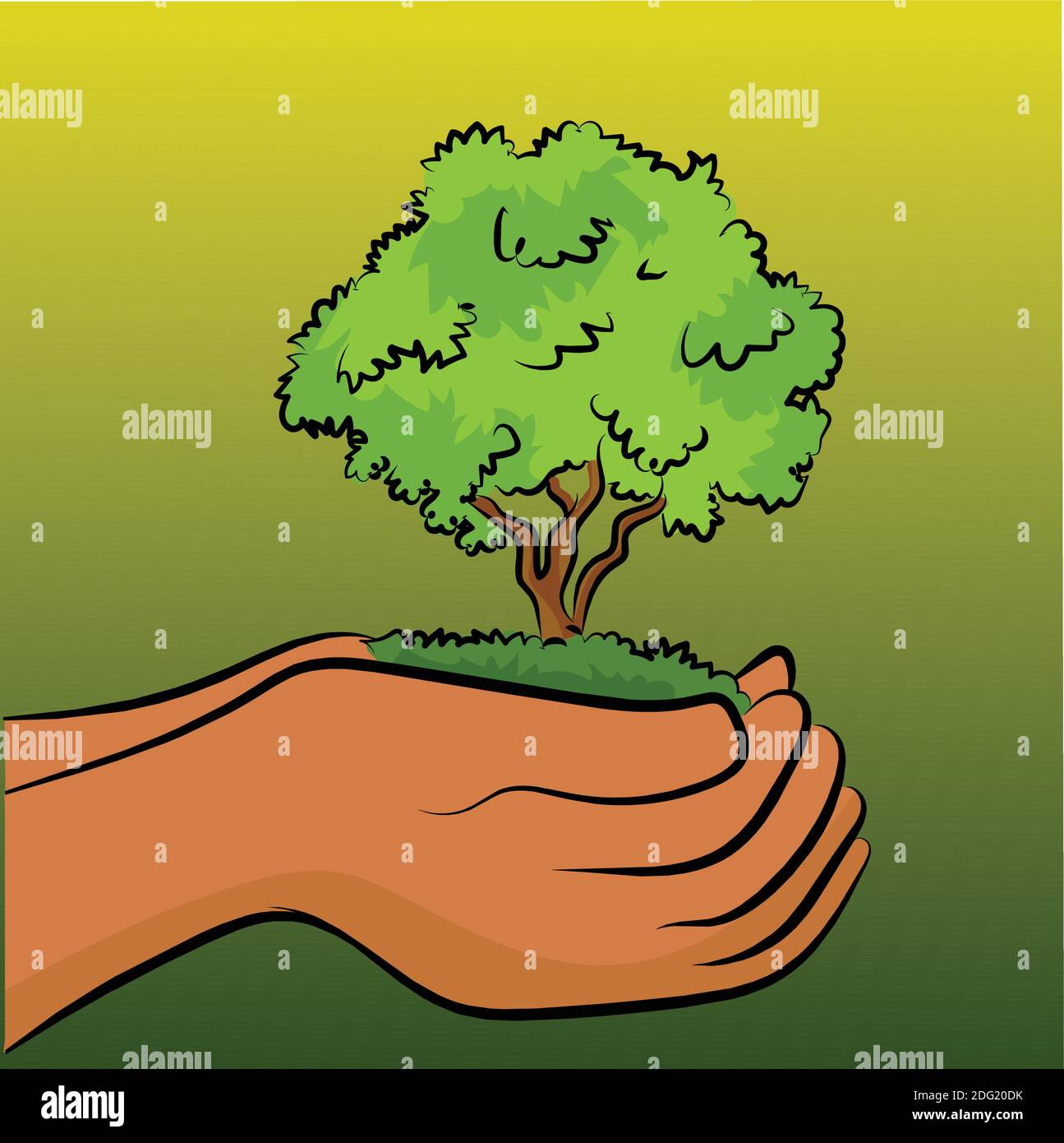 Tree Earth Hand Tree Earth day concept tree in hand Stock Vector Image & Art - Alamy