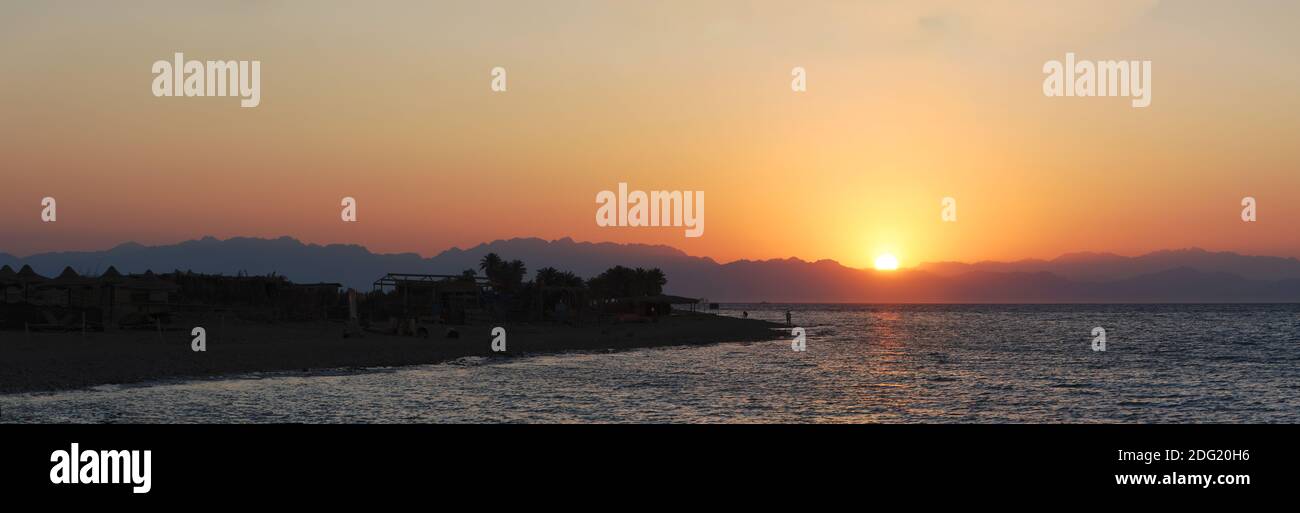 Sunrise at the sea panorama Stock Photo