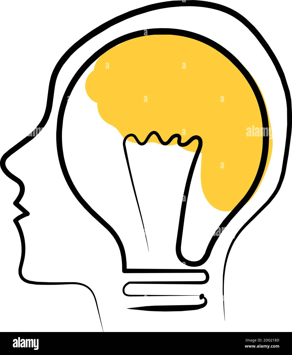 Idea-bulb-human-head-creative-concept Stock Vector