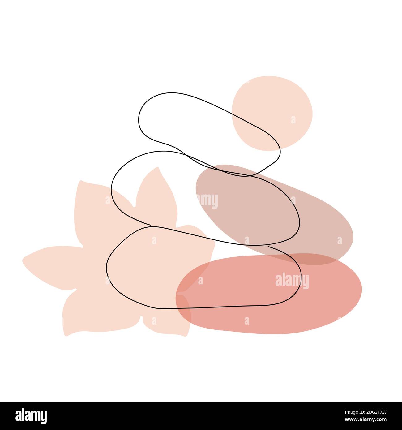 Abstract image of stones and a flower. Stock Vector