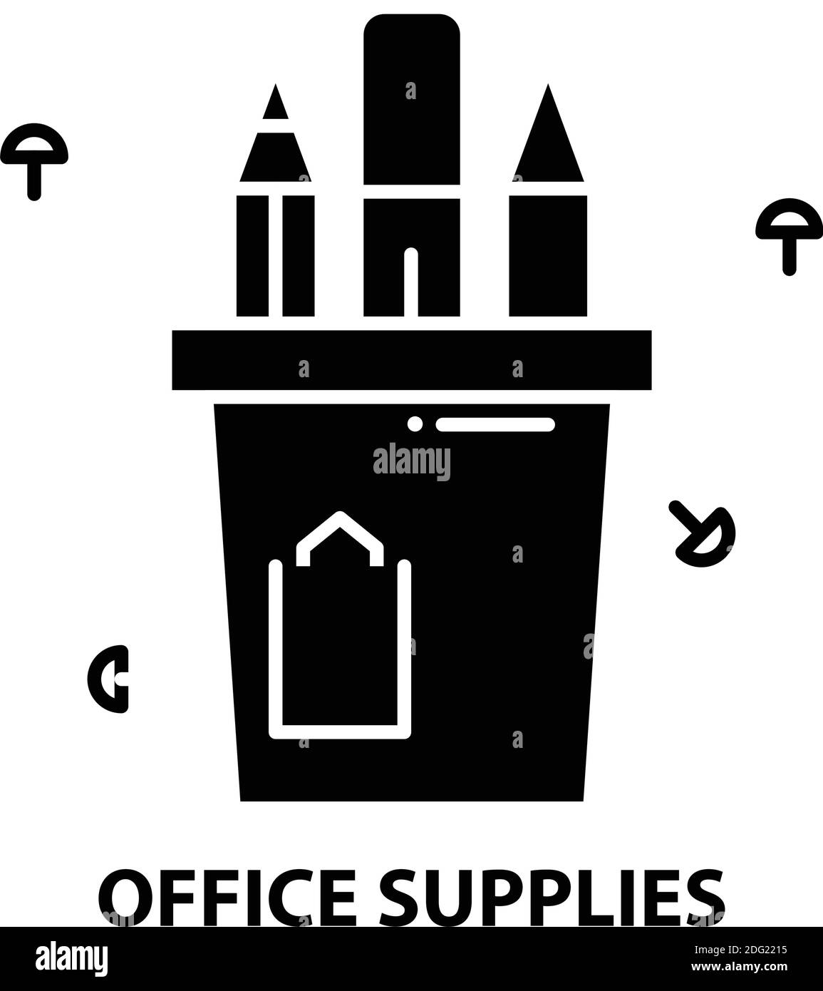 office supplies icon, black vector sign with editable strokes, concept
