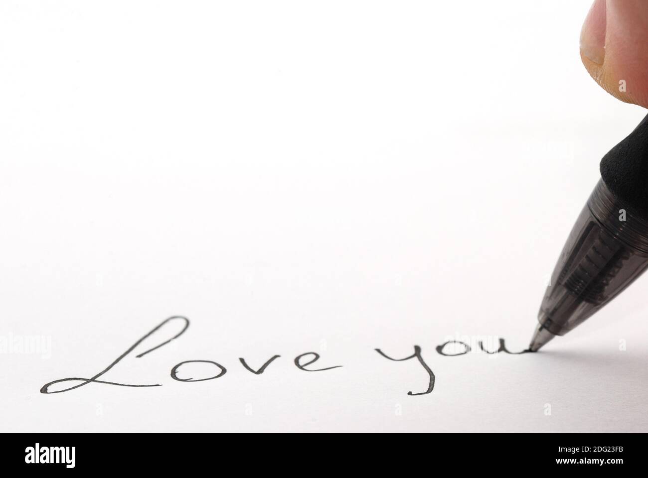Love you geschrieben Stock Photo