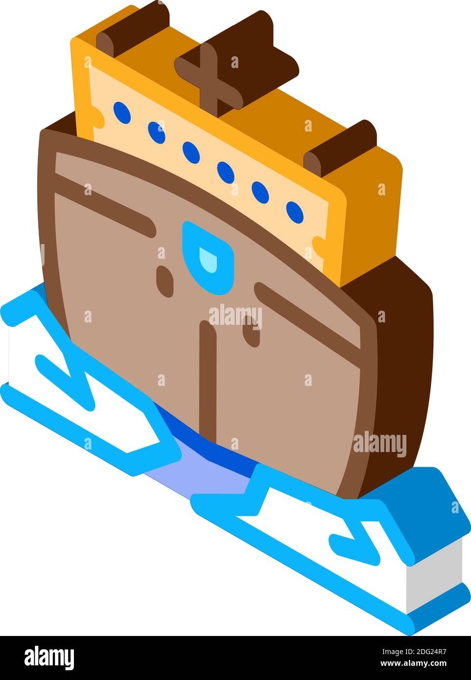 icebreaker ship isometric icon vector illustration color Stock Vector