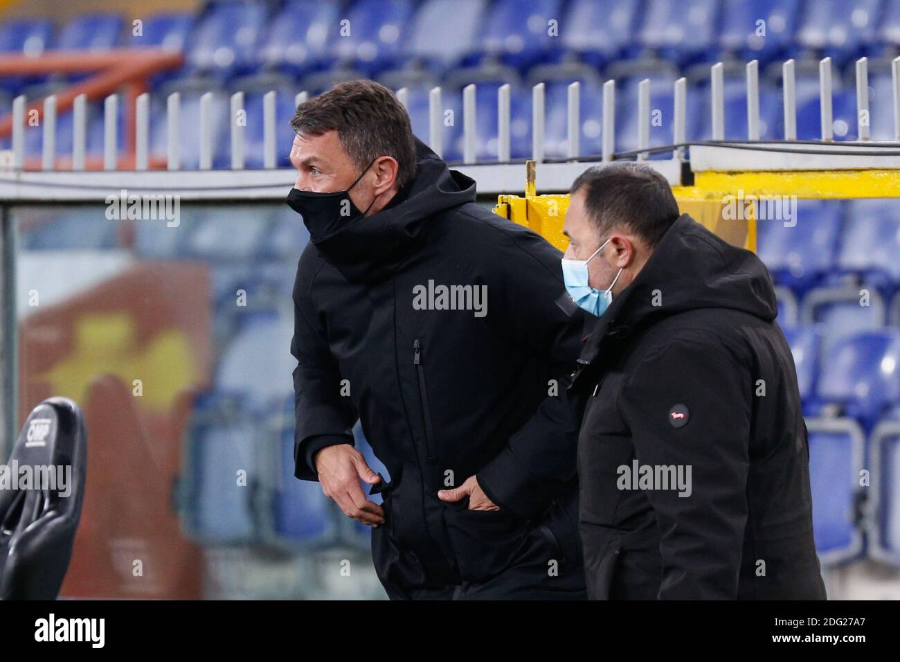 Genova, Italy. 6th Dec, 2020. Genova, Italy, Luigi Ferraris stadium, December 06, 2020, Paolo Maldini (AC Milan) during UC Sampdoria vs AC Milan - Italian football Serie A match Credit: Francesco Scaccianoce/LPS/ZUMA Wire/Alamy Live News Stock Photo