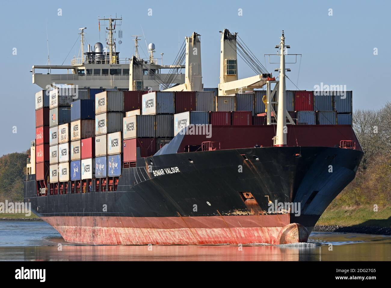 Bomar Valour passing the Kiel Canal Stock Photo