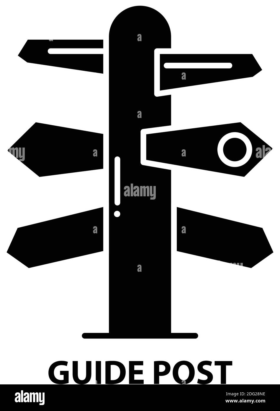 guide post icon, black vector sign with editable strokes, concept