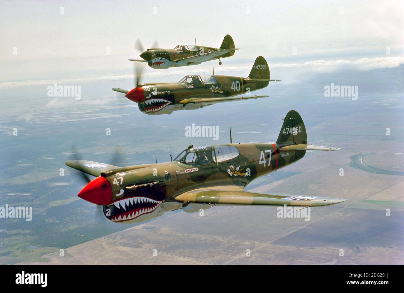 WWII Fighter, Curtiss P-40 Warhawk airplane Stock Photo