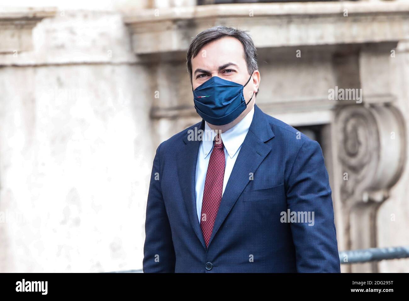 Italian Minister of European Affairs, Vincenzo Amendola arrives at Palazzo Chigi to attend the Council of Ministers in Rome. Stock Photo