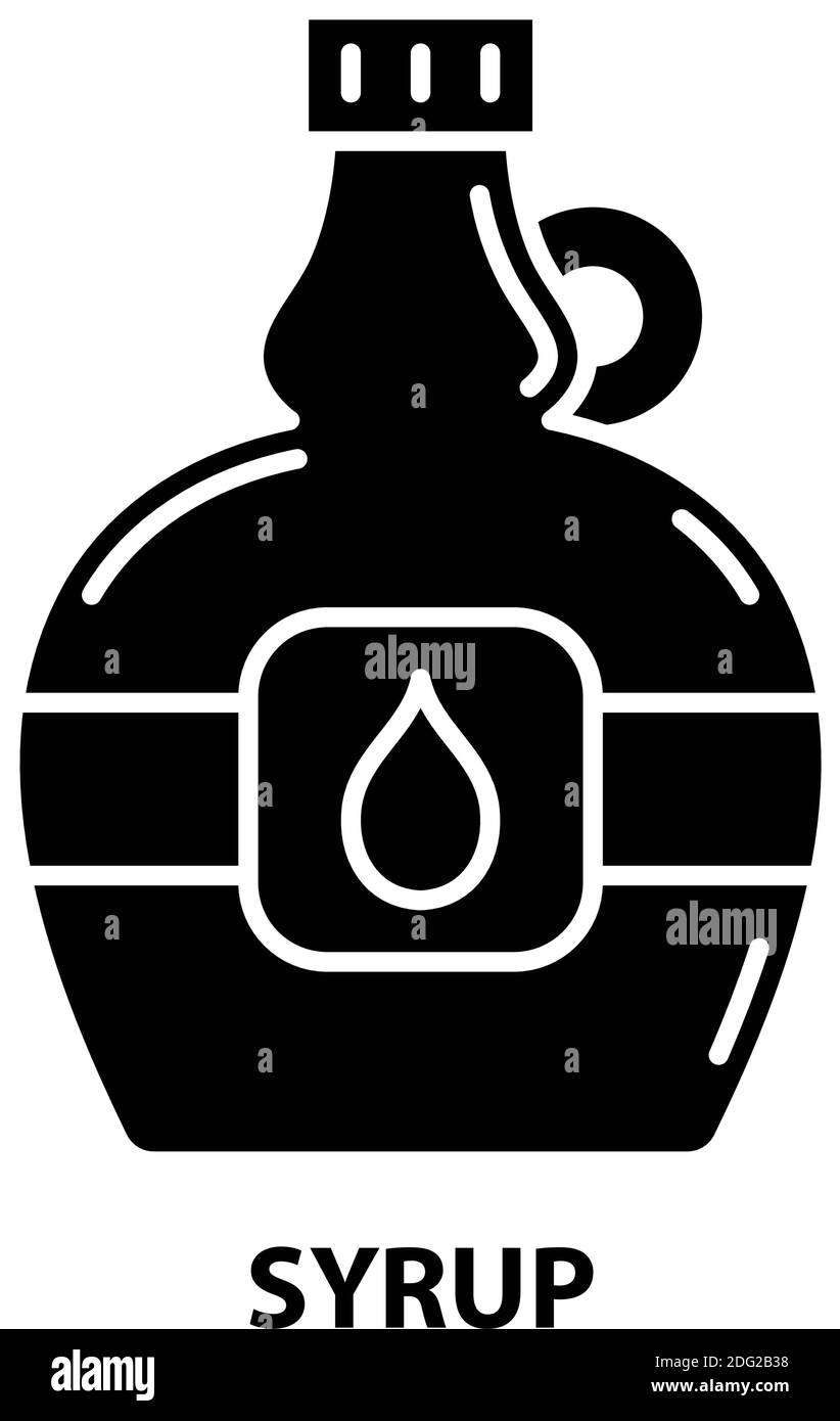 syrup icon, black vector sign with editable strokes, concept illustration Stock Vector