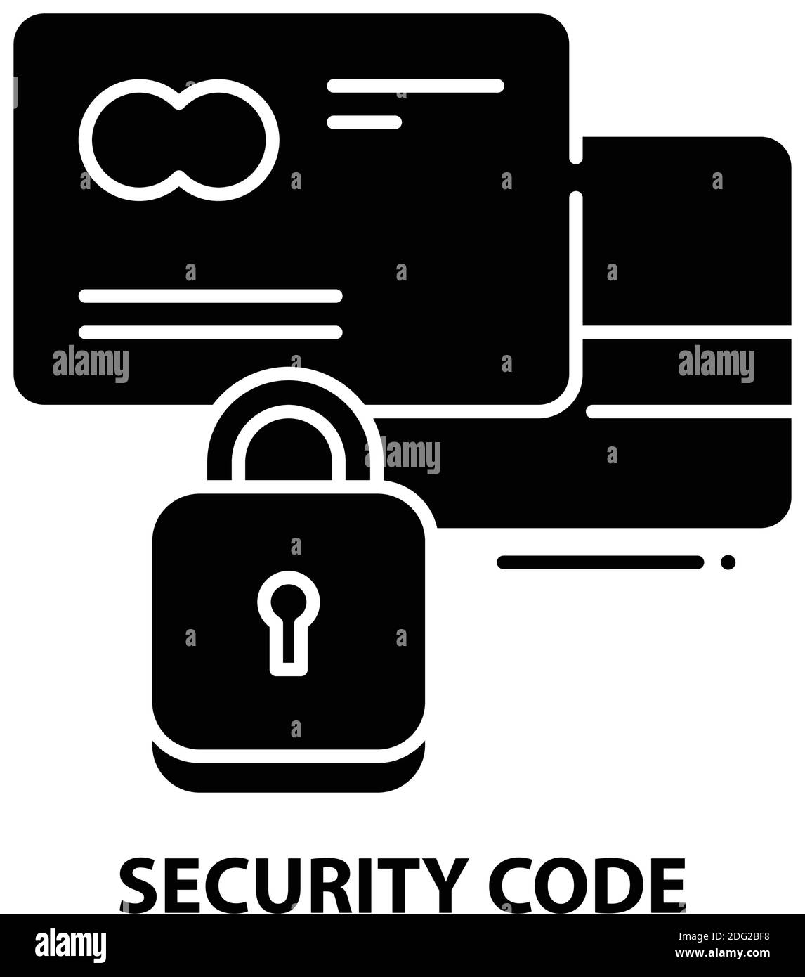 security code icon, black vector sign with editable strokes, concept illustration Stock Vector