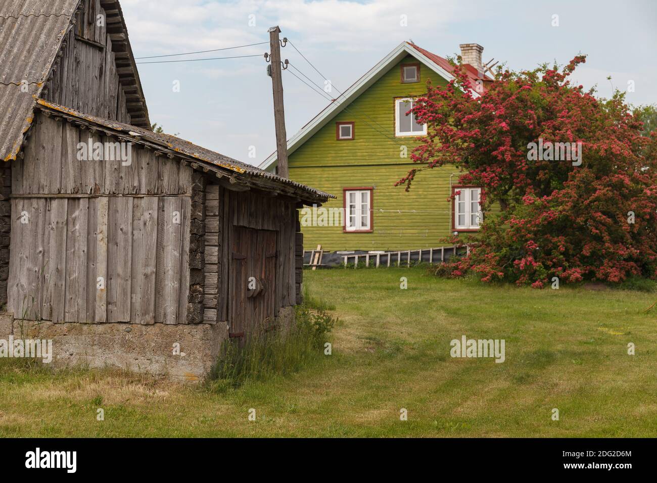 Image result for Traditional European village wooden houses. Scandinavia Stock Photo - Alamy