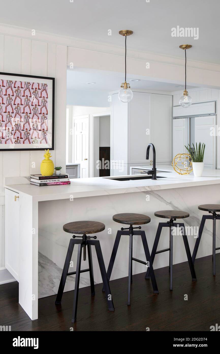 Black kitchen bar stools Stock Photo Alamy