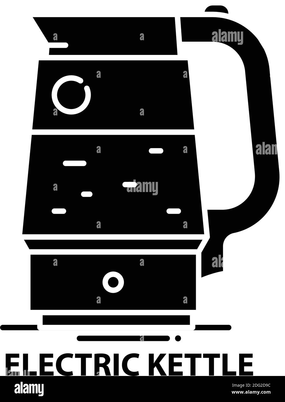electric kettle symbol icon, black vector sign with editable strokes