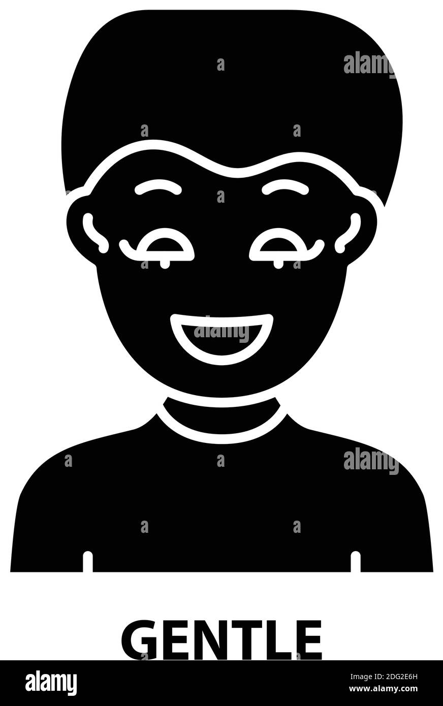 gentle icon, black vector sign with editable strokes, concept ...