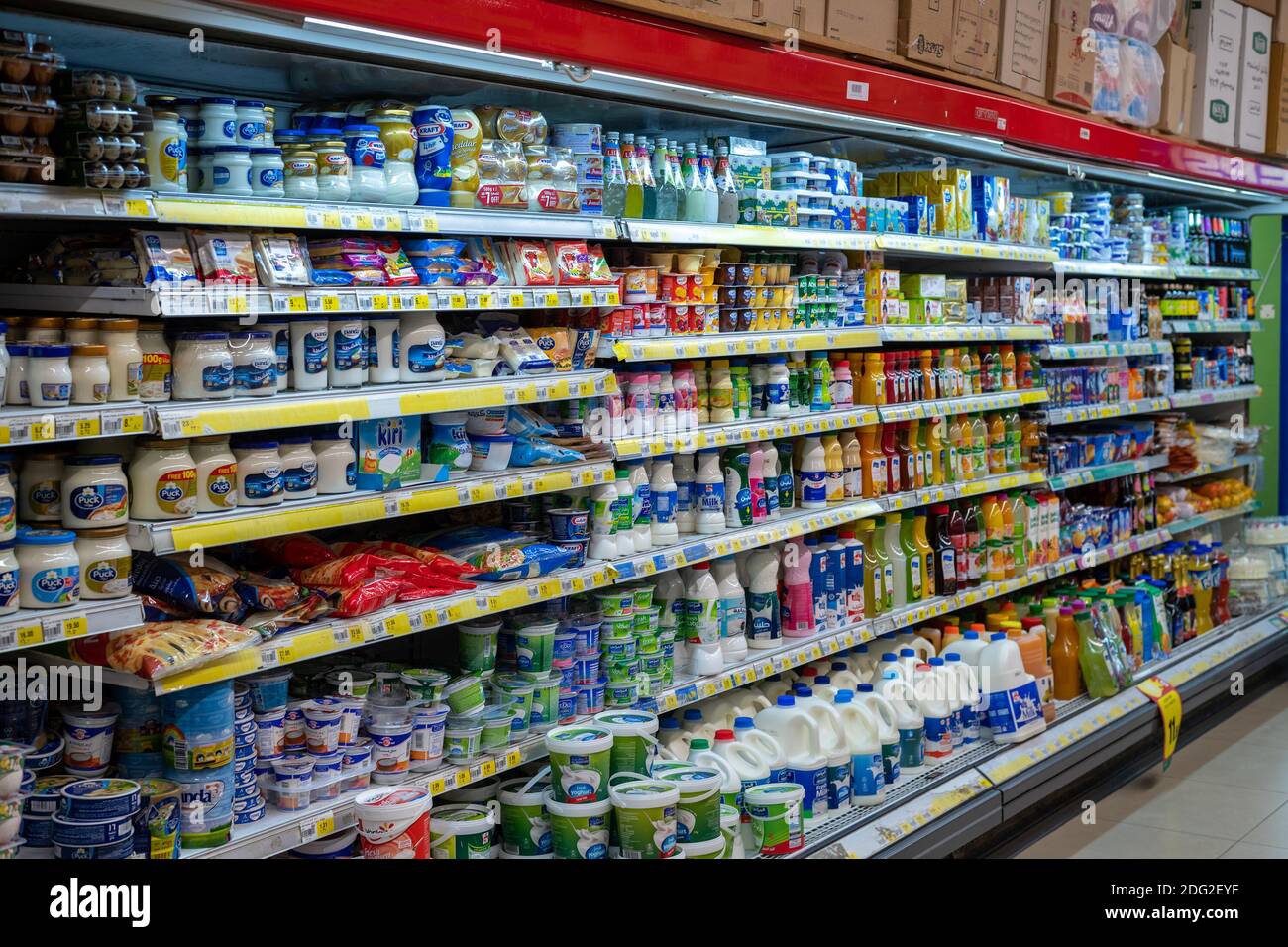 Ajman, UAE April 6. 2018. The interior of grocery store in the