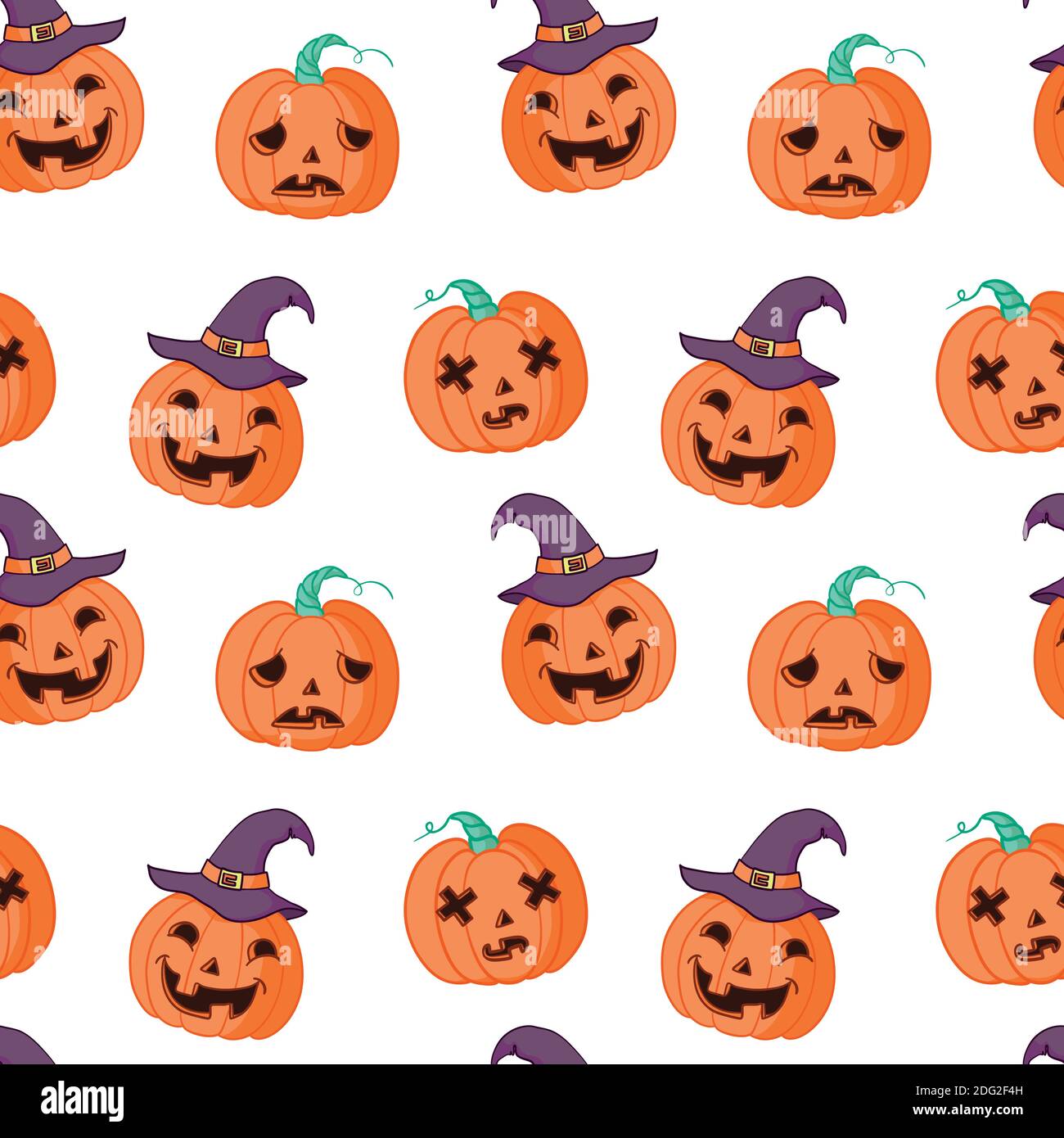 Halloween seamless pattern design with pumpkin Stock Vector